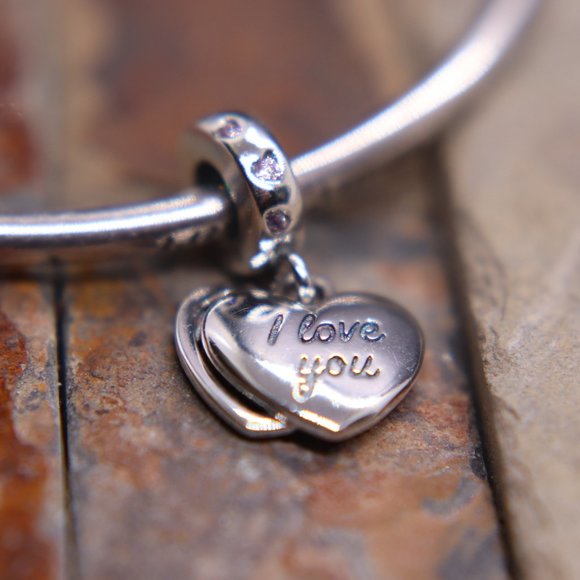 Pink Heart Mom Dangle Bracelet Charm - S925 Sterling Silver Fits Pandora - Picture 5 of 6